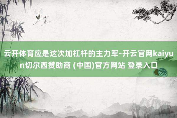 云开体育应是这次加杠杆的主力军-开云官网kaiyun切尔西赞助商 (中国)官方网站 登录入口