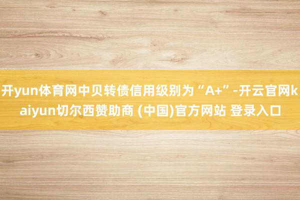 开yun体育网中贝转债信用级别为“A+”-开云官网kaiyun切尔西赞助商 (中国)官方网站 登录入口