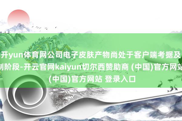 开yun体育网公司电子皮肤产物尚处于客户端考据及小批量试制阶段-开云官网kaiyun切尔西赞助商 (中国)官方网站 登录入口