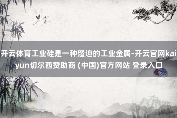 开云体育工业硅是一种蹙迫的工业金属-开云官网kaiyun切尔西赞助商 (中国)官方网站 登录入口