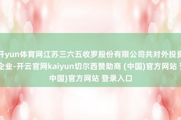 开yun体育网江苏三六五收罗股份有限公司共对外投资了41家企业-开云官网kaiyun切尔西赞助商 (中国)官方网站 登录入口